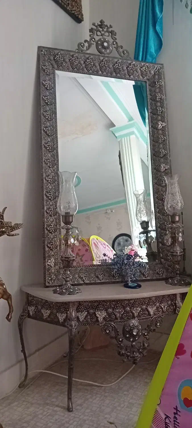 آینه شمعدان برنز|آینه|تهران, باغ خزانه|دیوار