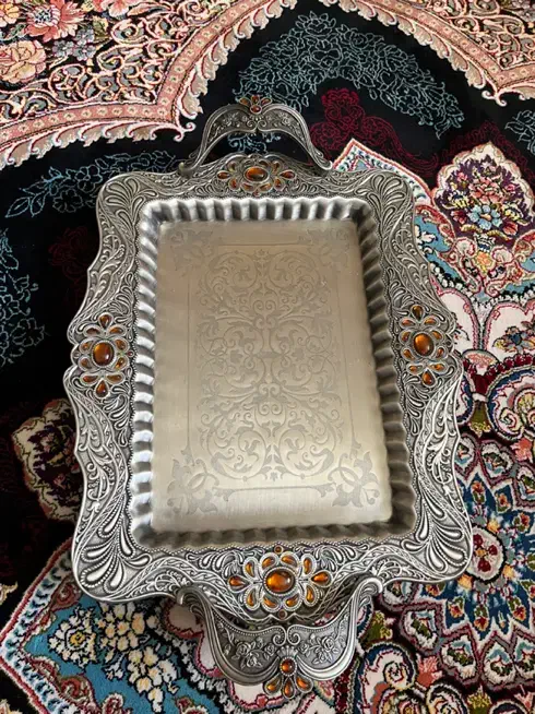 ۲ عدد سینی پذیرایی مدل سیلور|ظروف سرو و پذیرایی|رباطکریم, رباطکریم|دیوار