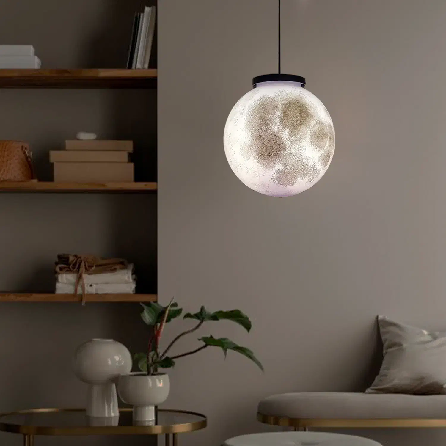 لوستر کره ماه|لوستر و چراغ آویز|مشهد, هنرستان|دیوار