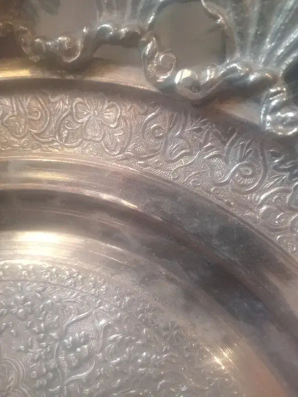 سینی گرد مسی برنجی قدیمی|کلکسیون اشیاء عتیقه|رفسنجان, |دیوار