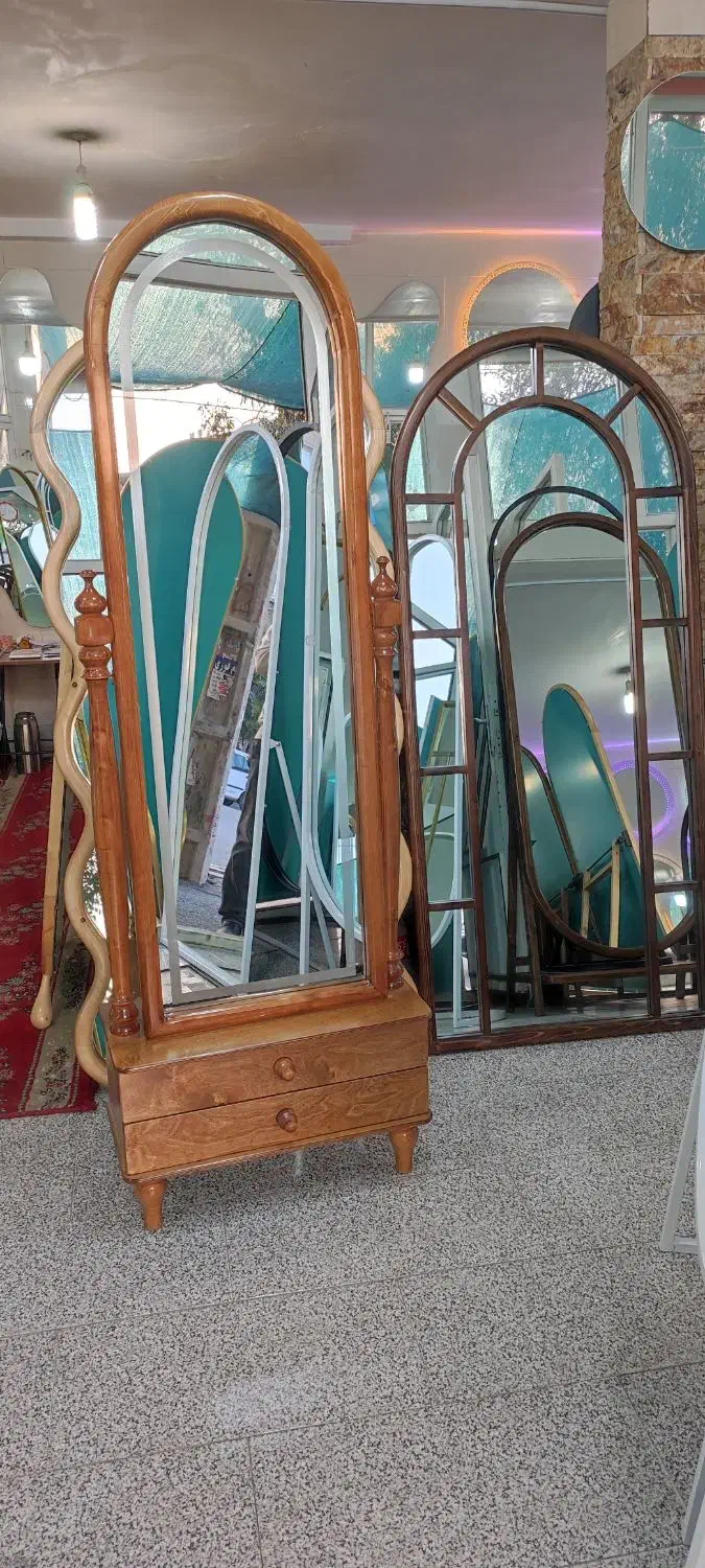 آینه دکوراتیو چوبی آینه قدی آینه بکلایت|آینه|ارومیه, |دیوار