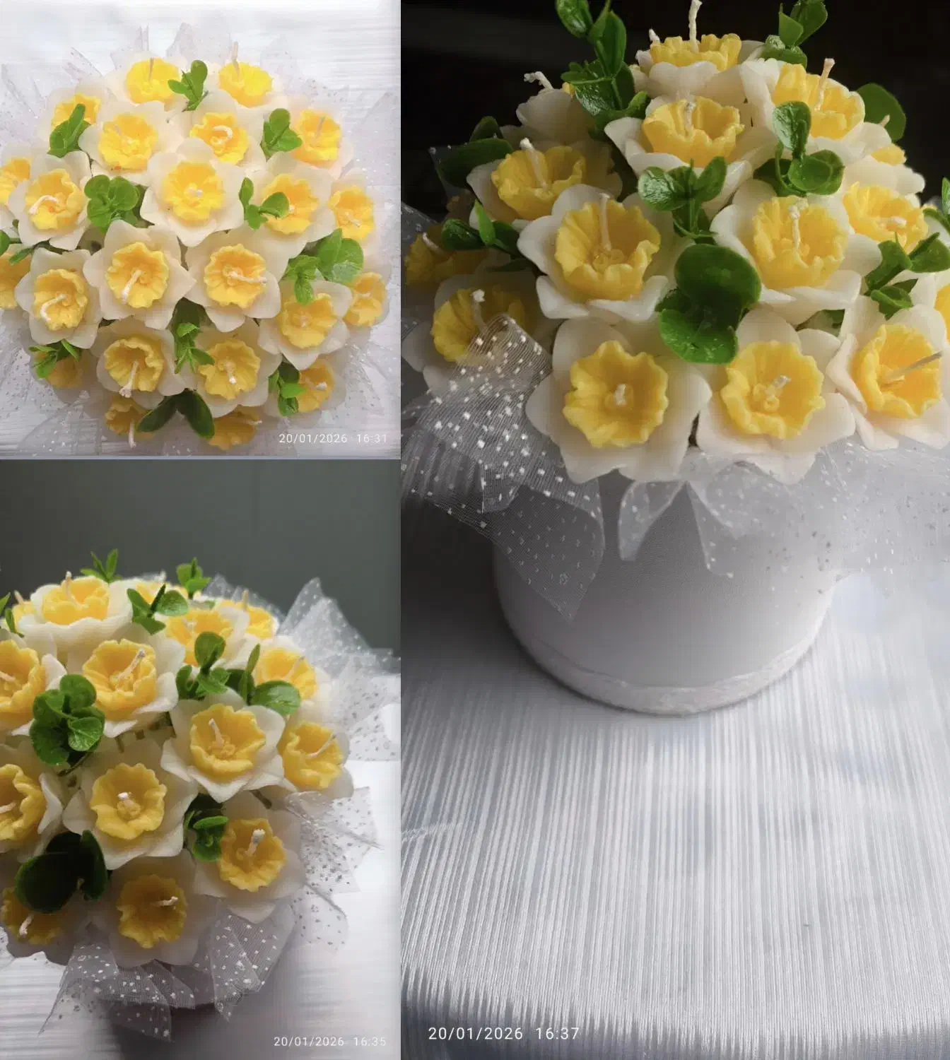 باکس شمع گل نرگس|گل مصنوعی|سلمان‌شهر, |دیوار