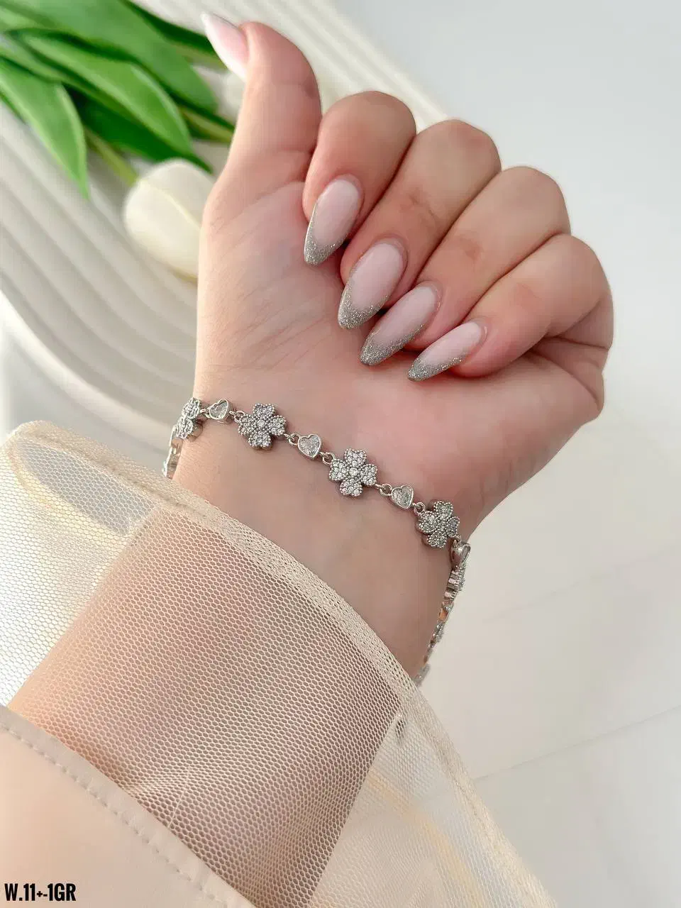 دستبند مجلسی نقره آب طلا شفافیت طلا سفید 34940|بدلیجات|تبریز, |دیوار