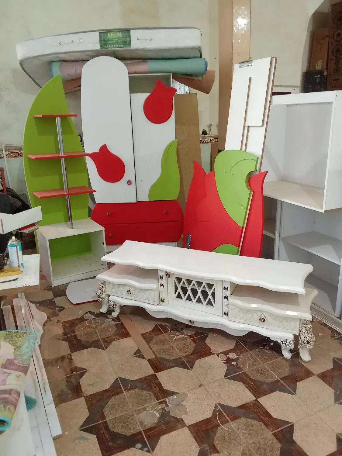 سرویس خواب بچه با تشک|تخت و سرویس خواب|مشگین شهر, |دیوار