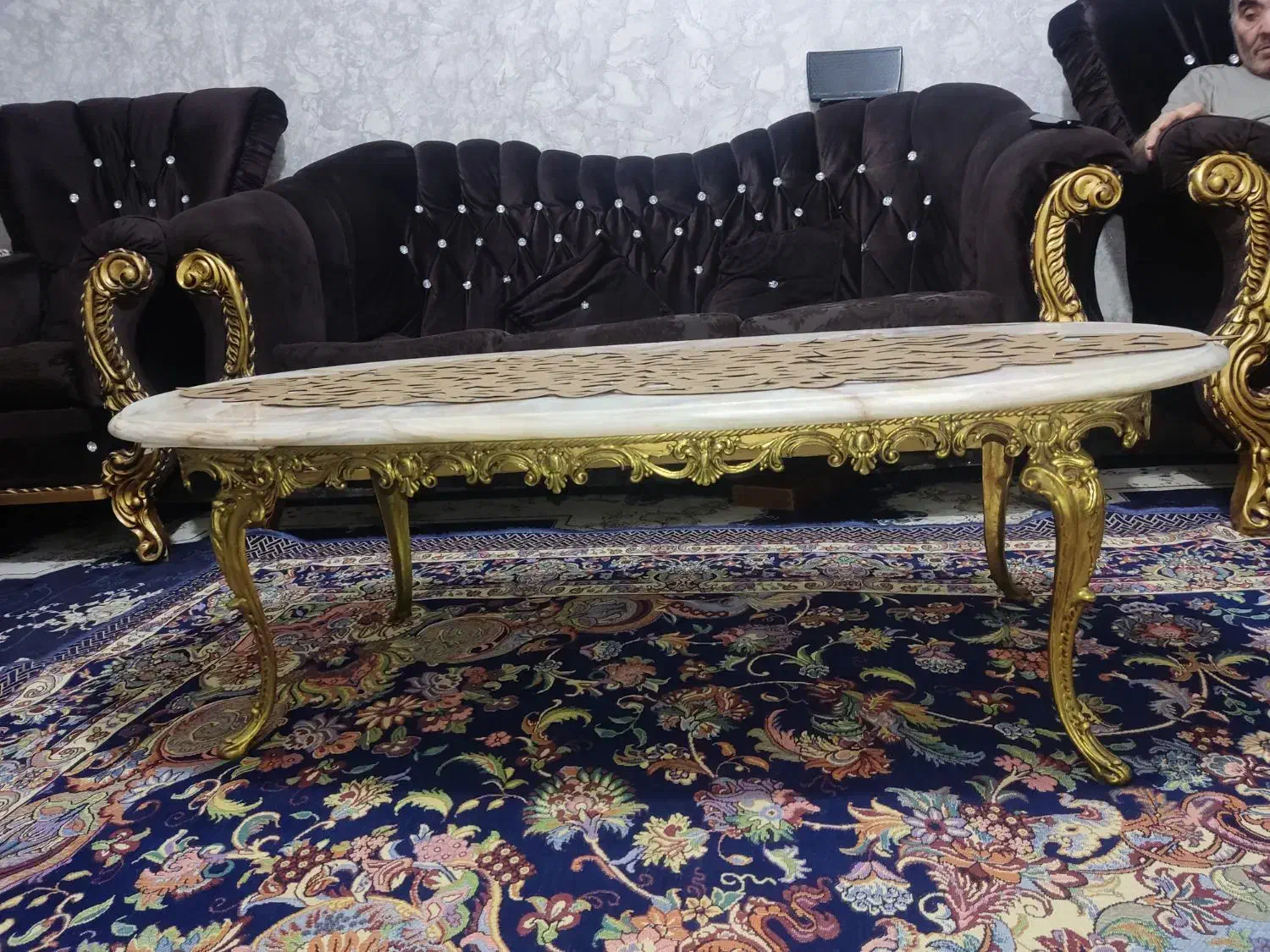 میز جلو مبلی برنجی سنگین قدیمی بادوتامیزعسلی برنجی|مبلمان خانگی و میز عسلی|پرند, فاز ۶|دیوار