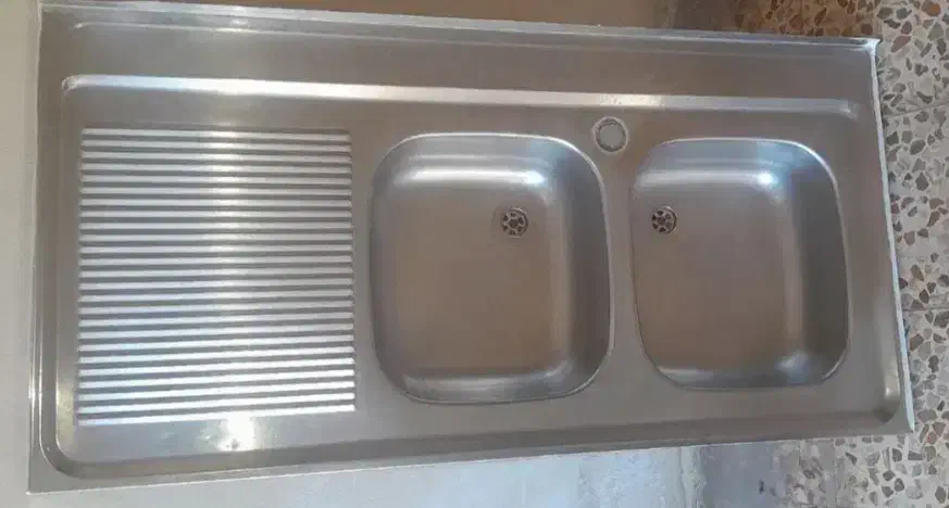 سینک ظرفشویی دوقلو در حد نو|مصالح و تجهیزات ساختمان|الشتر, |دیوار