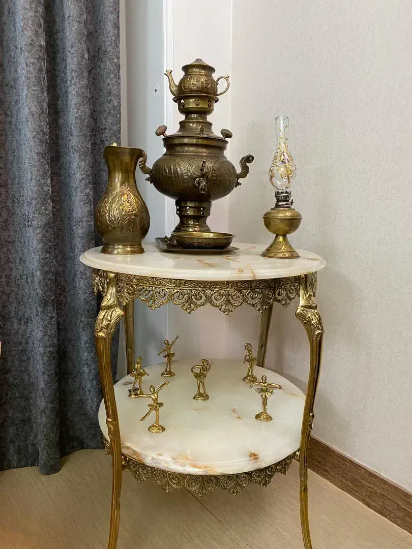 میز برنجی با سماور|صنایع دستی و سایر لوازم تزئینی|چهاردانگه (تهران), |دیوار