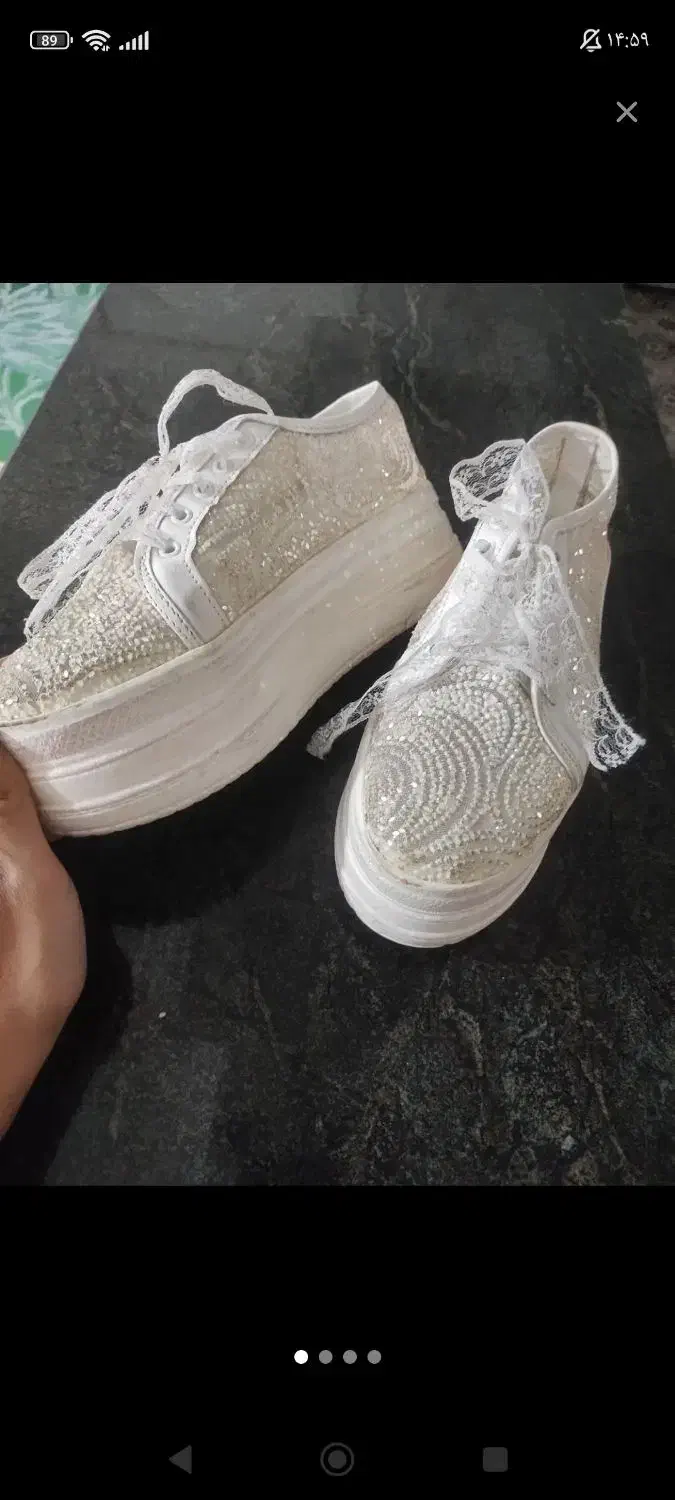 کتونی مجلسی سفید|کیف، کفش، کمربند|خرم‌آباد, |دیوار