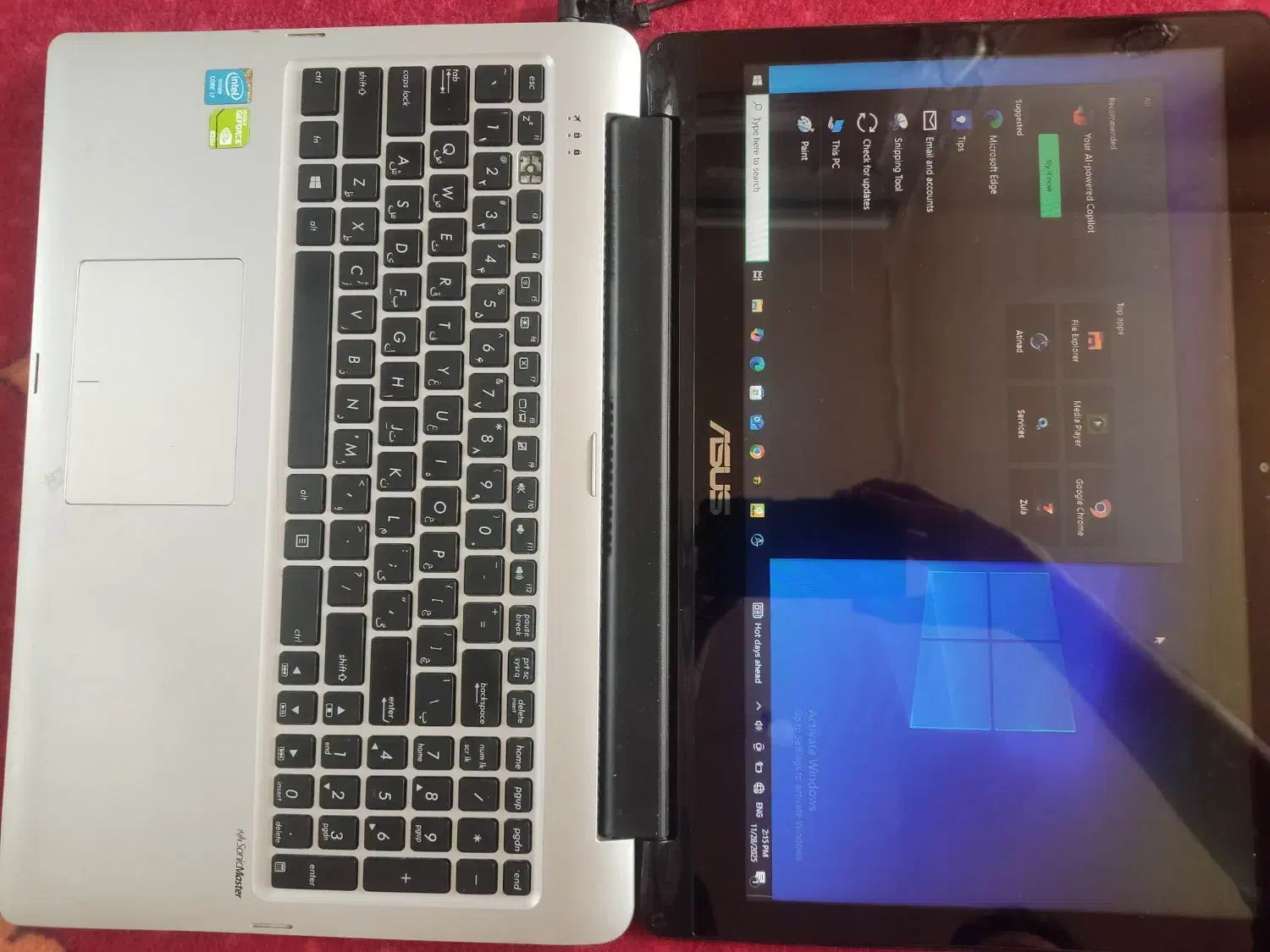 لپتاپ asus نمایشگر لمسی corei 7|رایانه همراه|تهران, افسریه شمالی|دیوار