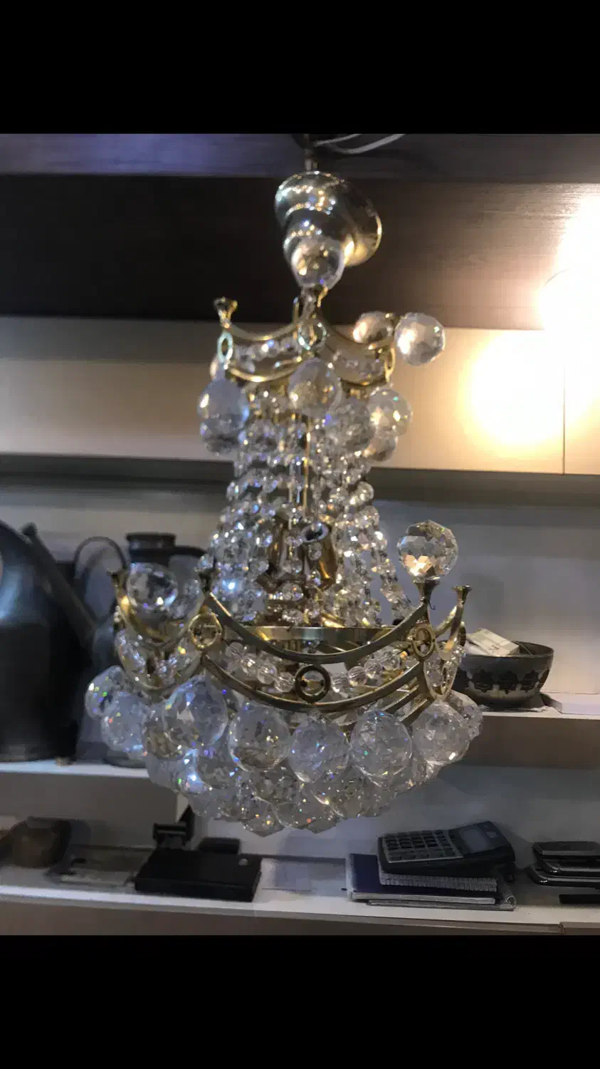 ۳ عدد لوستر کریستال نو|لوستر و چراغ آویز|یزد, |دیوار