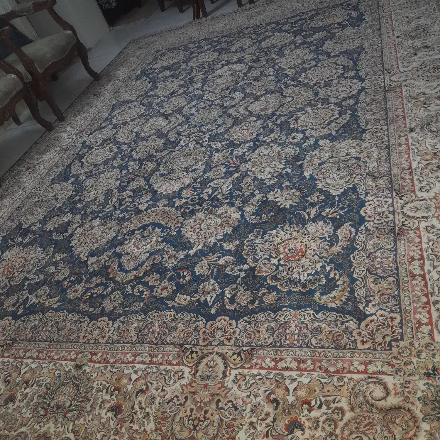 جفت ۹ متری ۱۲۰۰ شانه تراکم ۳۶۰۰ آبی  رنگ شیک سالم|فرش|رودهن, |دیوار