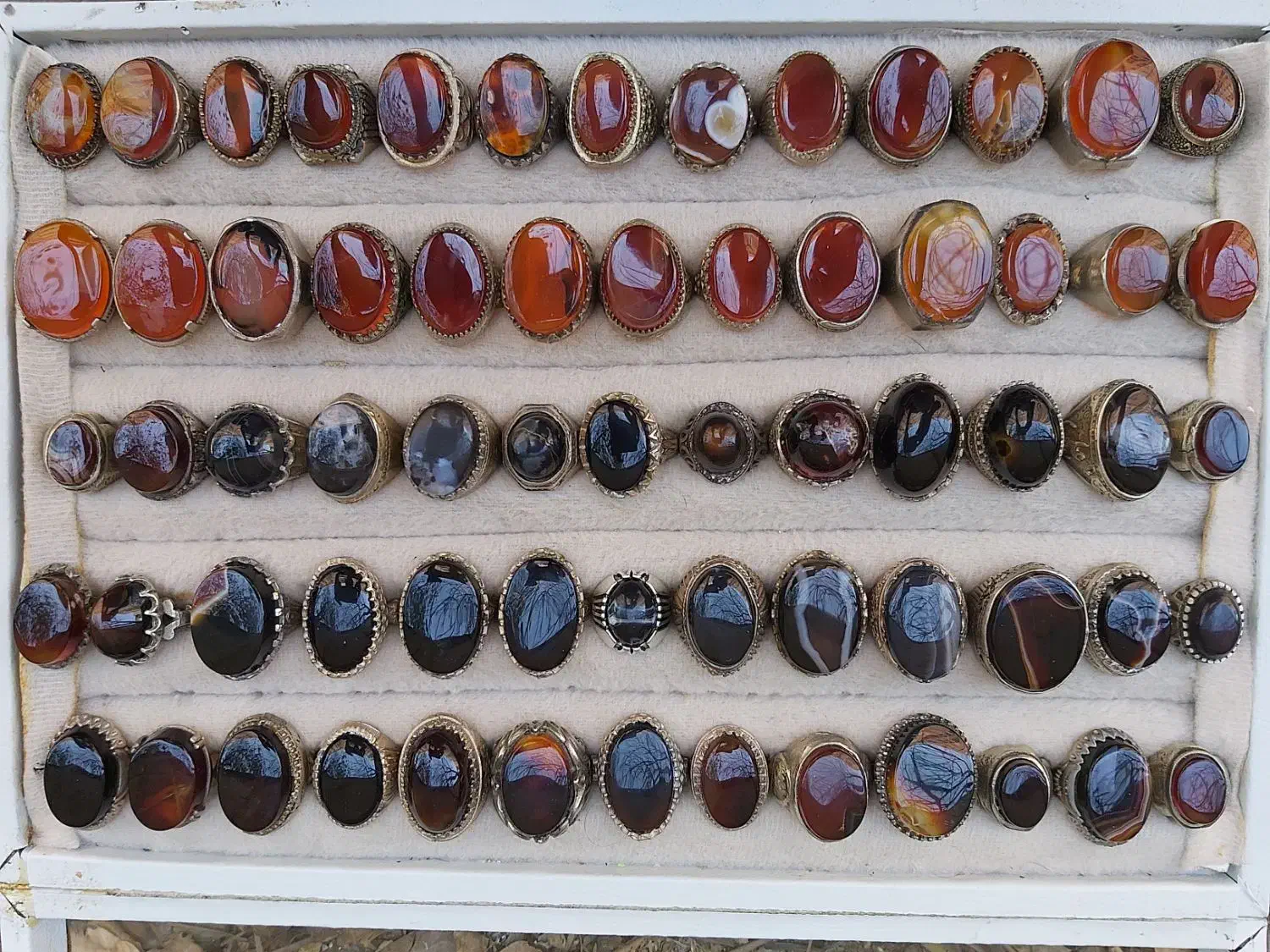 انواع انگشتر نقره عیار پایین و سنگ طبیعی|جواهرات|کرمانشاه, |دیوار