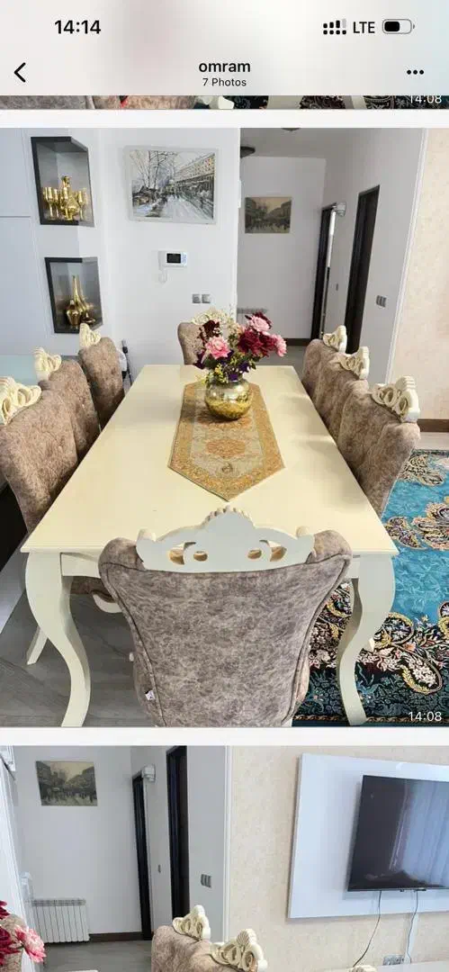 میز نهار خوری ۸ نفره|میز و صندلی غذاخوری|رامسر, |دیوار