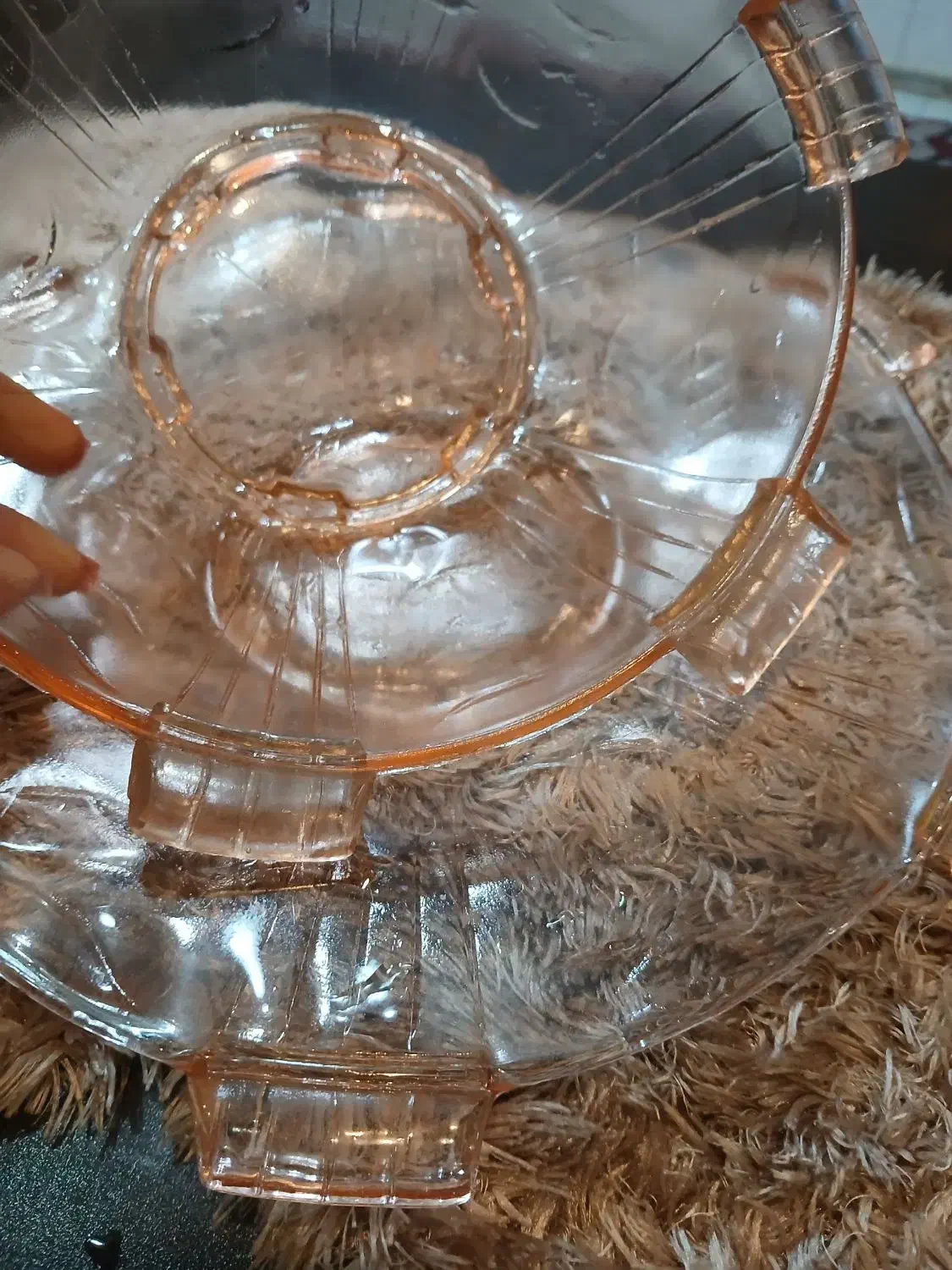 کریستال اصل چک صورتی رنگ|ظروف سرو و پذیرایی|ری, منصوریه منگل|دیوار