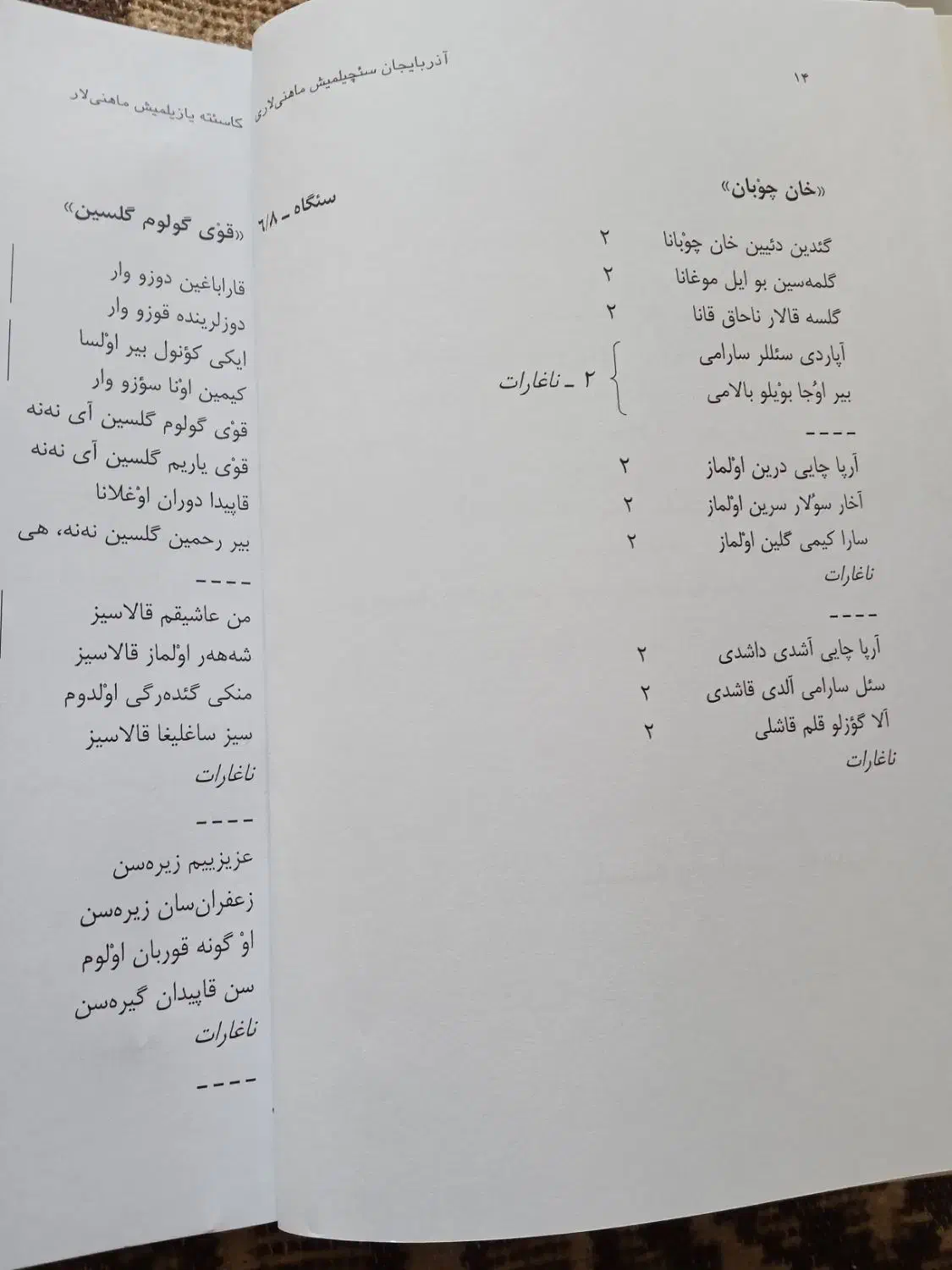 کتاب ترکی آذربیجان ماهنی لاری|کتاب و مجله ادبی|تبریز, |دیوار