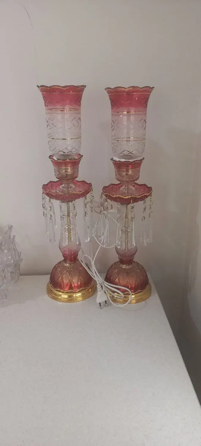 یک جفت لاله عباسی کریستال|کلکسیون اشیاء عتیقه|تهران, سردارجنگل|دیوار