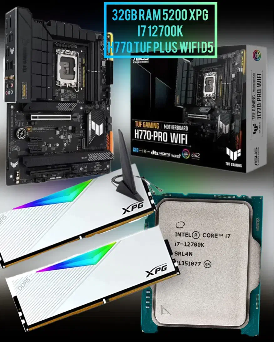 باندل گیمینگ رندر H770 tuf/12700K/32gb رم D5 5200|قطعات و لوازم جانبی رایانه|تهران, صادقیه|دیوار