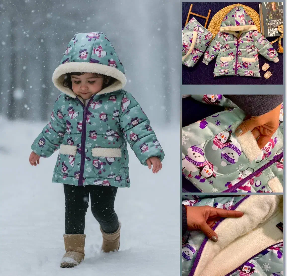 عمده تیراژ - کاپشن کلاه دار ضد اب ۴سایزی|کفش و لباس بچه|نیشابور, هفده شهریور|دیوار