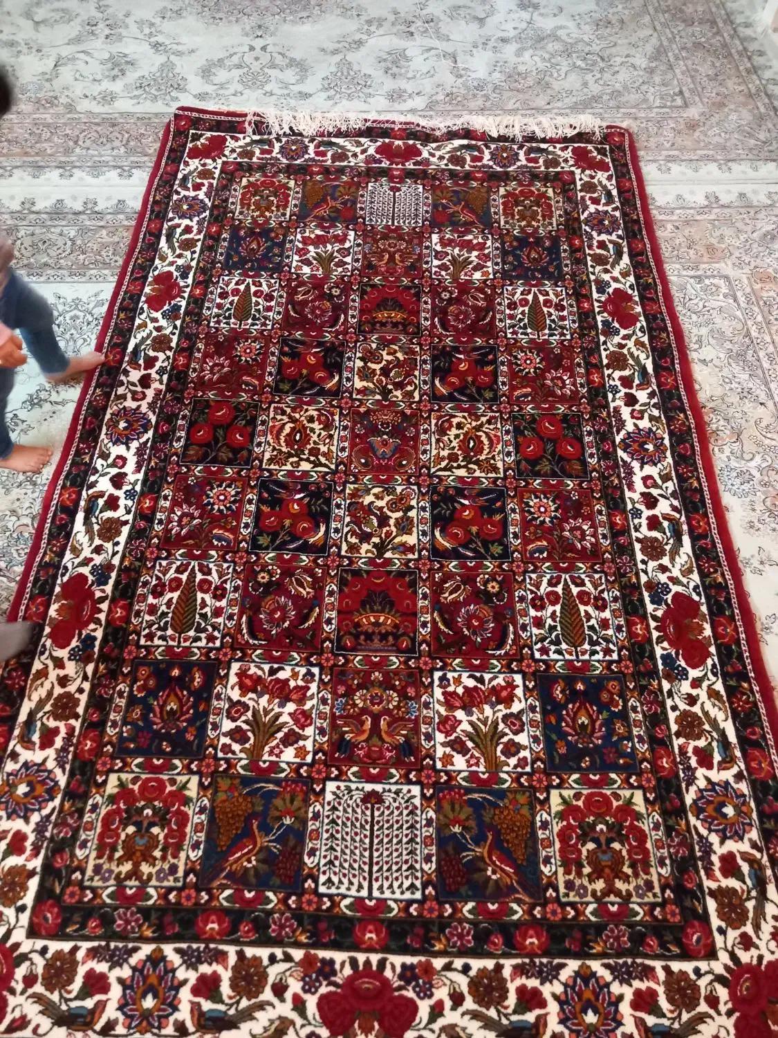 قالی خشت چالشتری|فرش|اصفهان, شاهد|دیوار