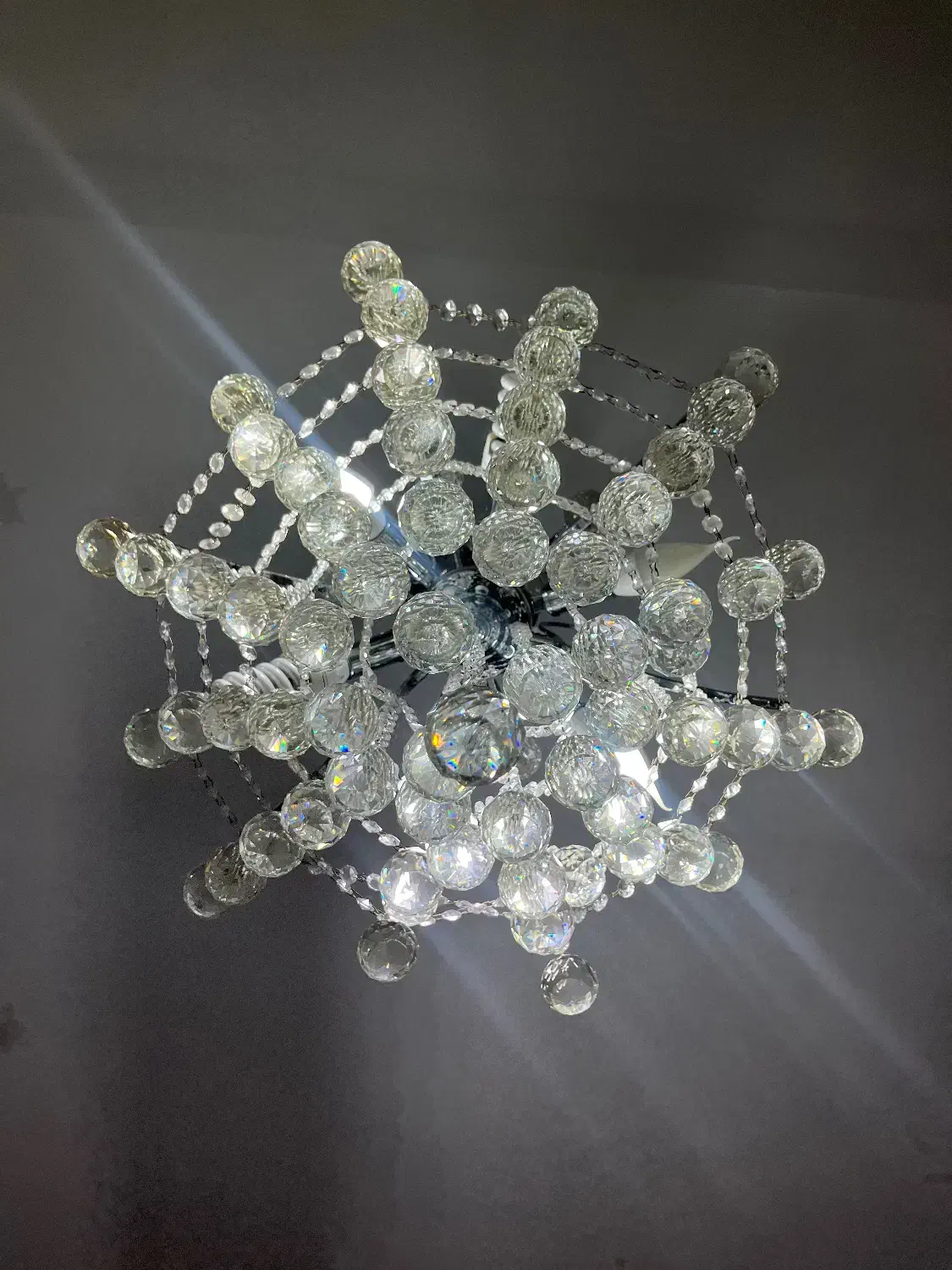 لوستر کریستال ۶ شاخه استیل|لوستر و چراغ آویز|اراک, |دیوار