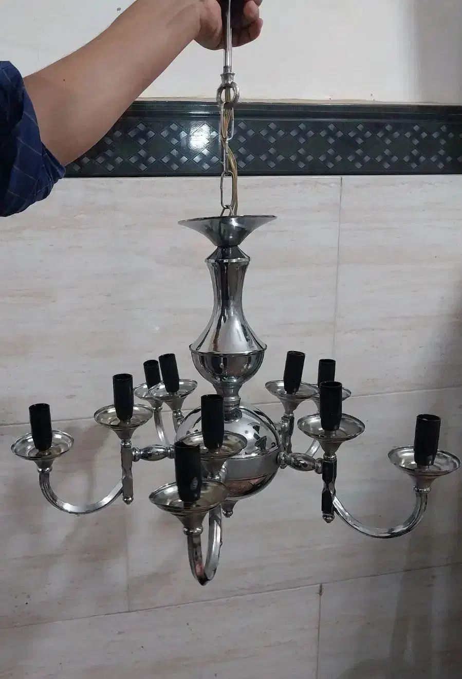 لوستر برنجی برنز|لوستر و چراغ آویز|رباط‌کریم, نصیرشهر|دیوار