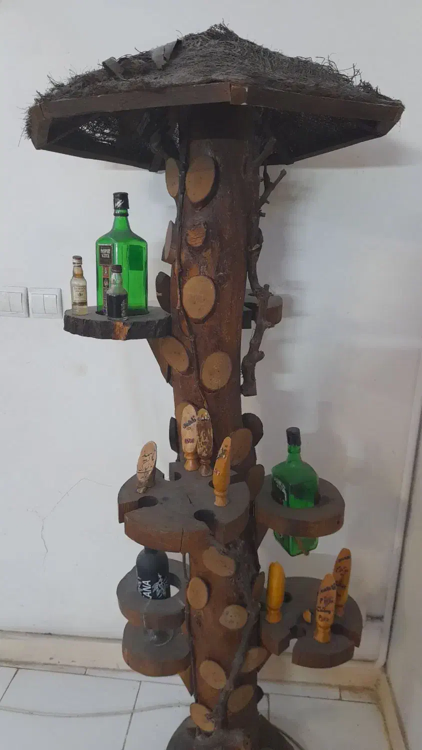 بار تنه چوب گردو|بوفه، ویترین، کنسول|اندیشه, اندیشه فاز ۱|دیوار