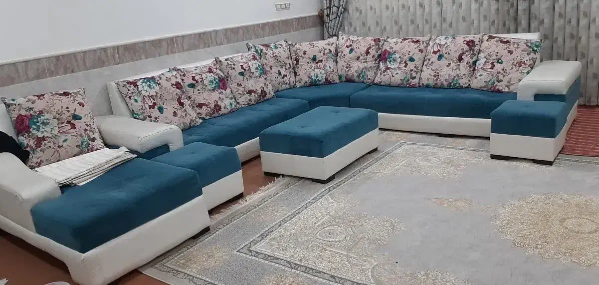 مبل ۷ نفره راحتی،کارکرده و تمیز با میزغذاخوری|مبلمان خانگی و میز عسلی|قم, باغ شریفی|دیوار