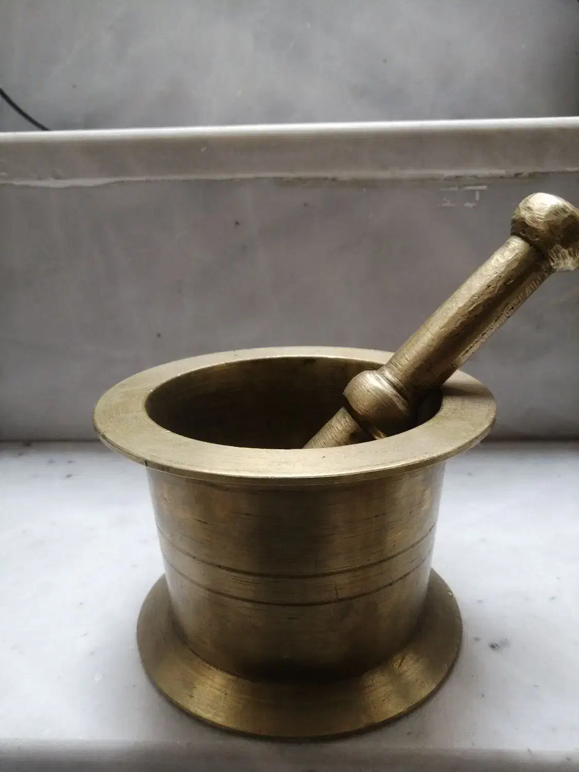 هاونگ یا جوغن برنجی قدیمی|ظروف پختوپز|داراب, |دیوار