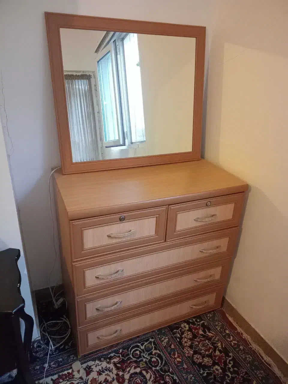 دراور ۳ کشو بزرگ و ۲ کشو کوچک|جاکفشی، کمد، دراور|علی‌آباد کتول, |دیوار