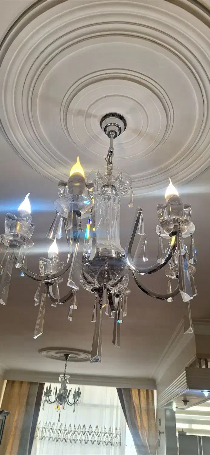 ۲جفت لوستر ۶شاخه کریستال ناخمن آلمان|لوستر و چراغ آویز|تهران, وردآورد|دیوار