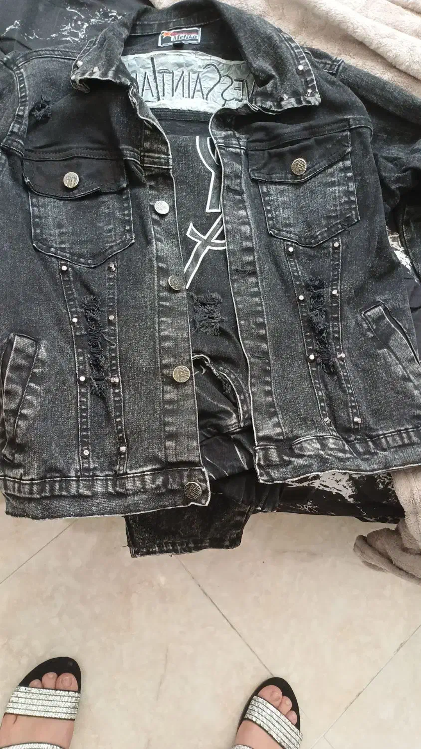 کاپشن وشلوار جین ذغالی|کفش و لباس بچه|تهران, مختاری|دیوار