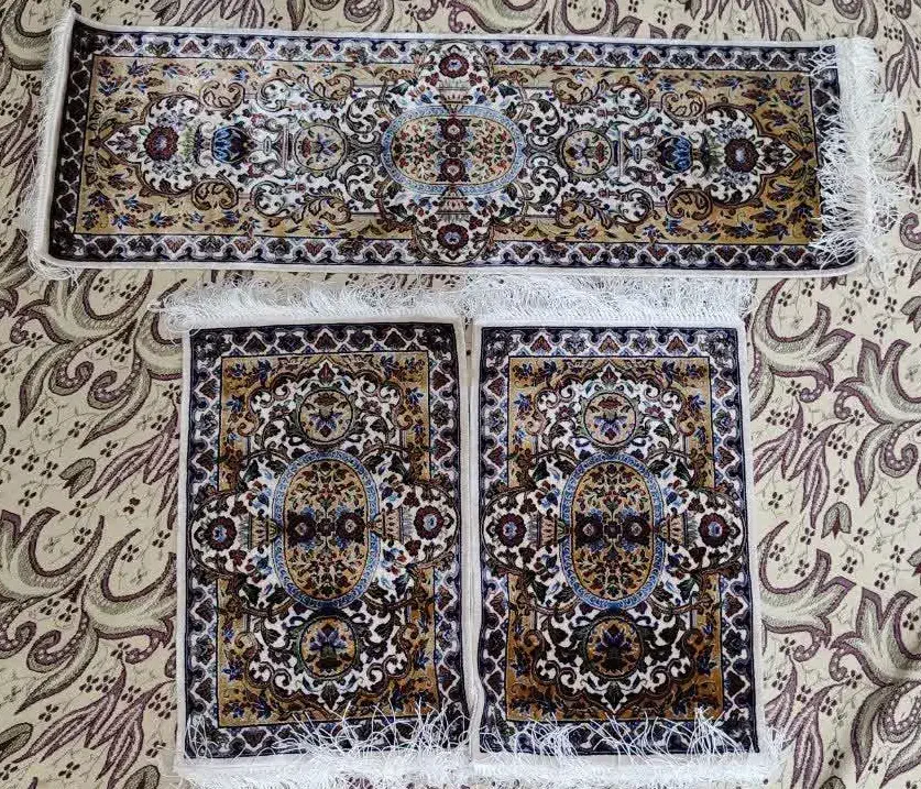 رو میزی ابریشم ماشینی ۳ تکه|پرده، رانر، رومیزی|قم, نیروگاه|دیوار