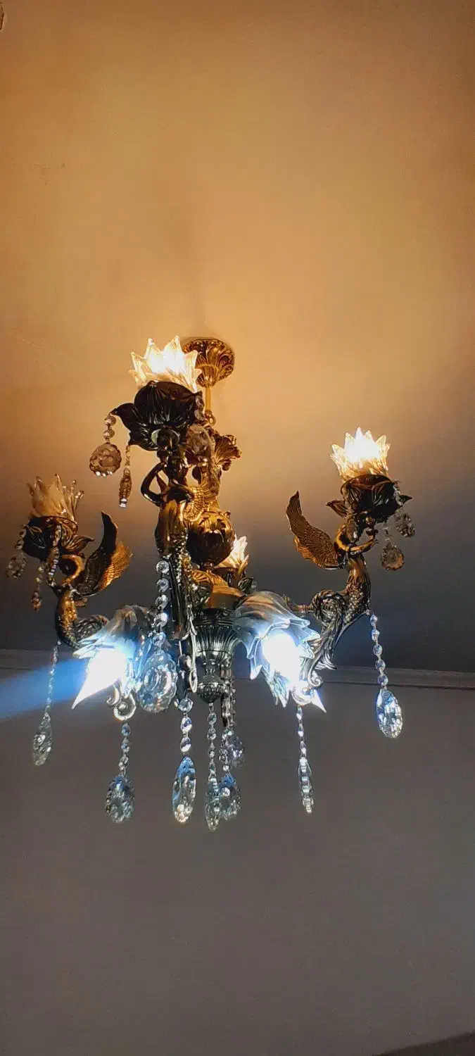 لوسترفرشته برنز اصل|لوستر و چراغ آویز|ارومیه, |دیوار