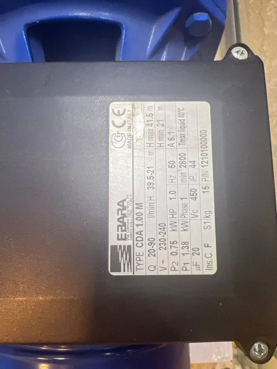 پمپ آب یک اسب دو پروانه ابارا اصلی|مصالح و تجهیزات ساختمان|شاهینشهر, خانه کارگر|دیوار