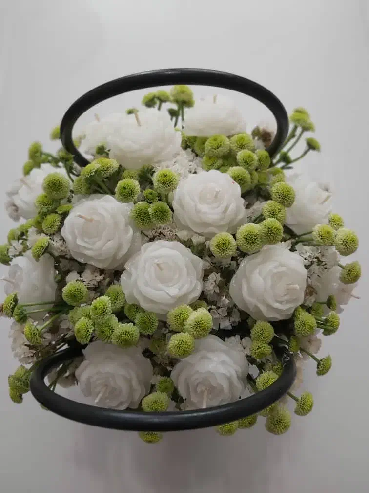 سبدگل با شمع عطری|صنایع دستی و سایر لوازم تزئینی|گلستان (تهران), |دیوار