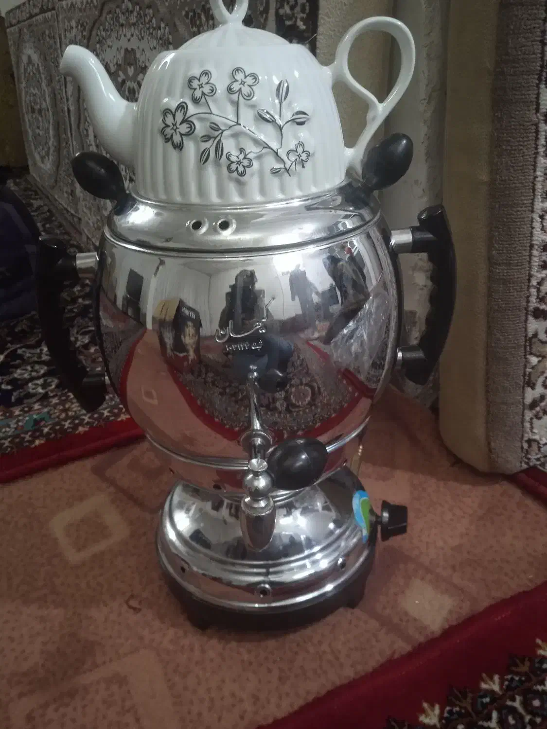 سماور با قوری|سماور، چای‌ساز، قهوه‌ساز|ساوه, |دیوار