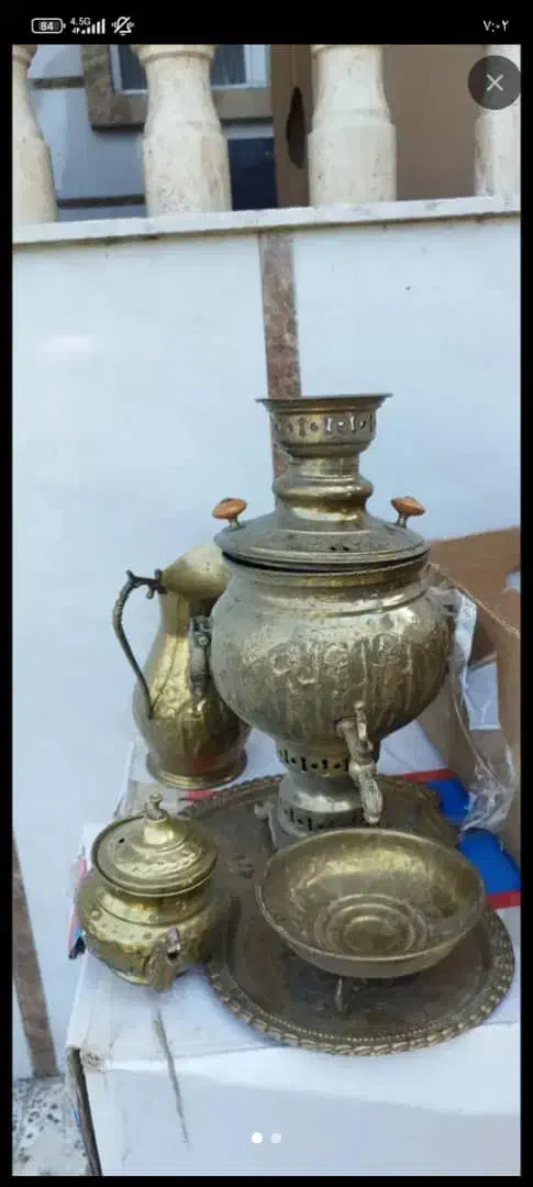 سرویس سماور و پا سماوری برنجی|سماور، چای‌ساز، قهوه‌ساز|تالش, تالش|دیوار