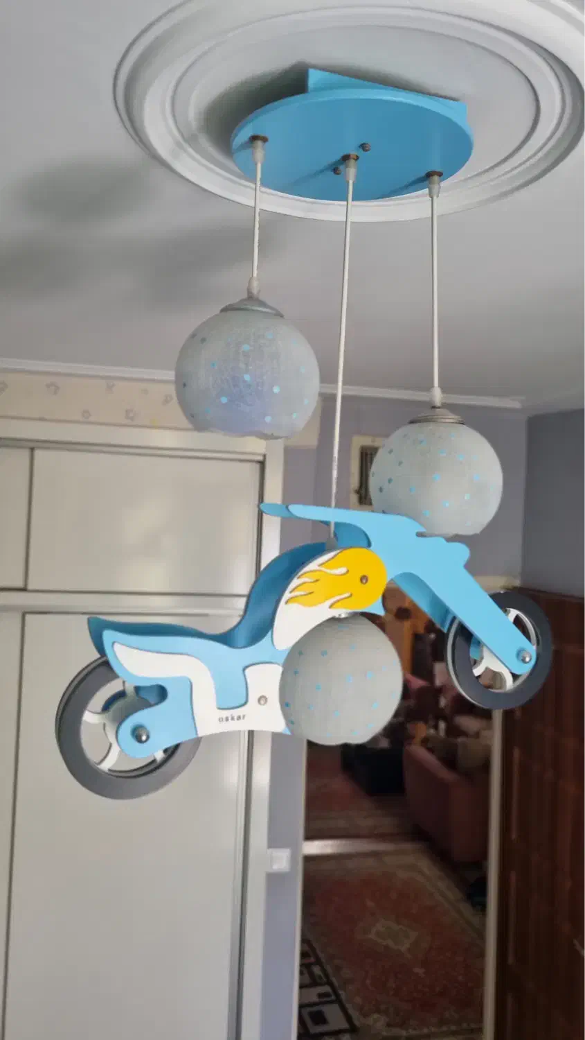 لوستر سه حبابه طرح موتور|لوستر و چراغ آویز|تهران, سازمان برنامه جنوبی|دیوار