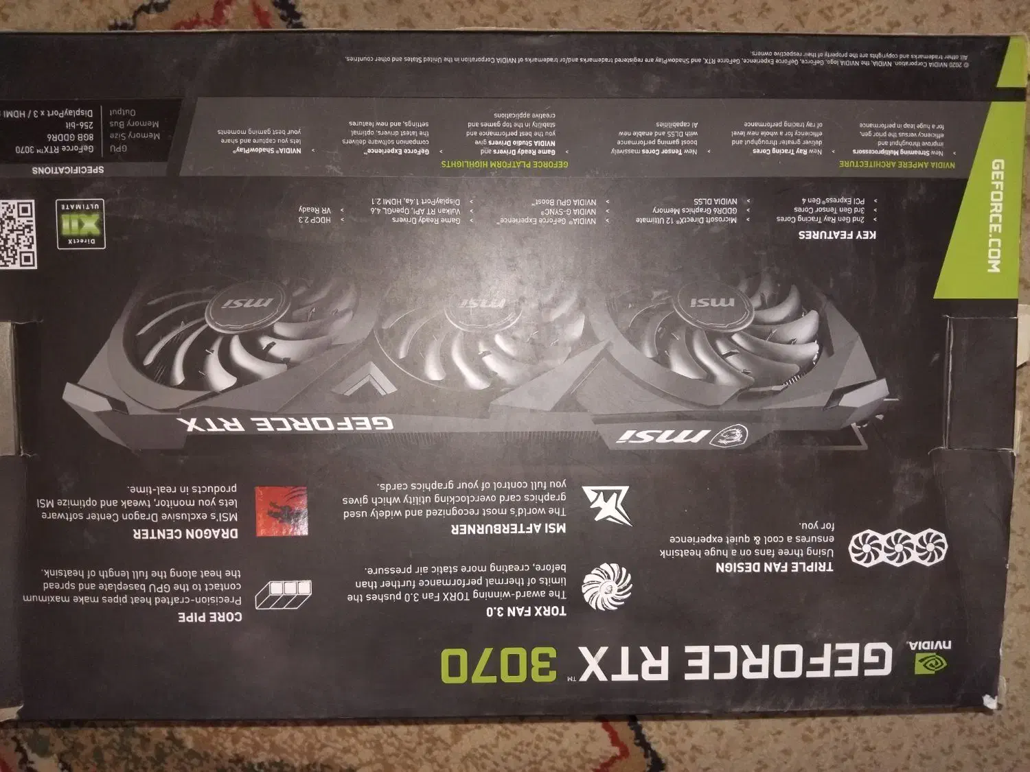 کارت گرافیک  MSI RTX 3070 Ventus|قطعات و لوازم جانبی رایانه|تهران, امانیه|دیوار