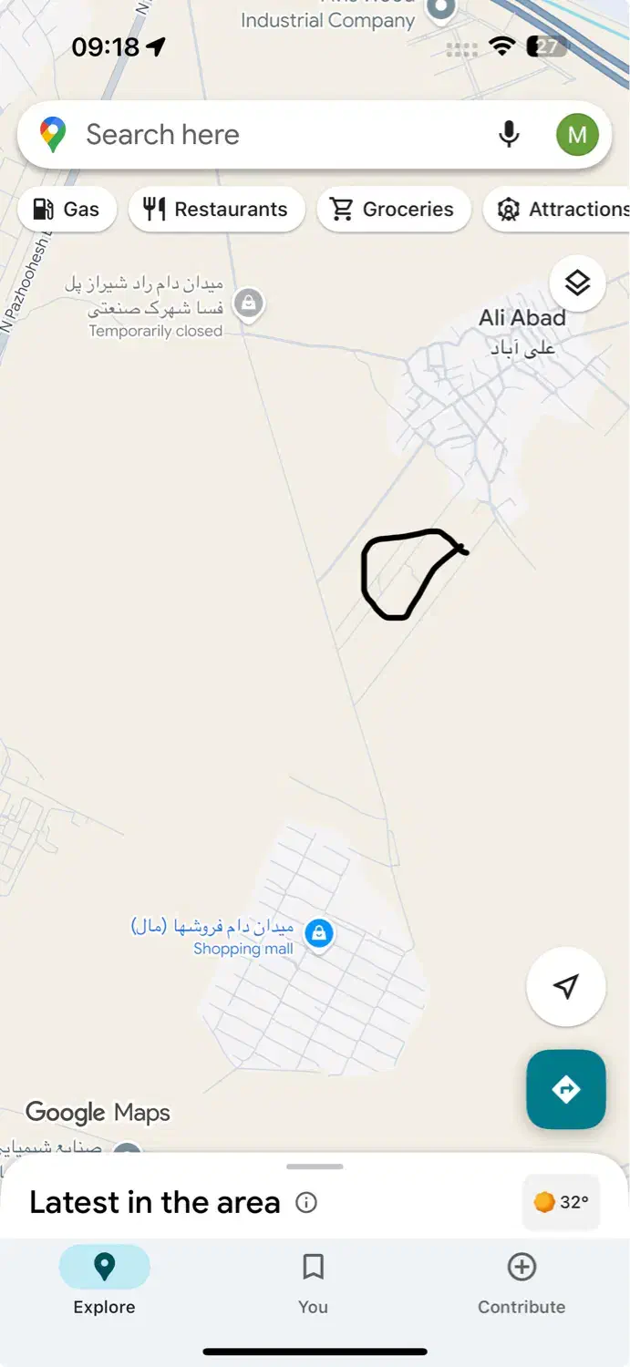 زمین ۲۰۰۰متری ورودی شهرک صنتعی بزرگ|فروش زمین و ملک کلنگی|شیراز, شهرک صنعتی شیراز|دیوار