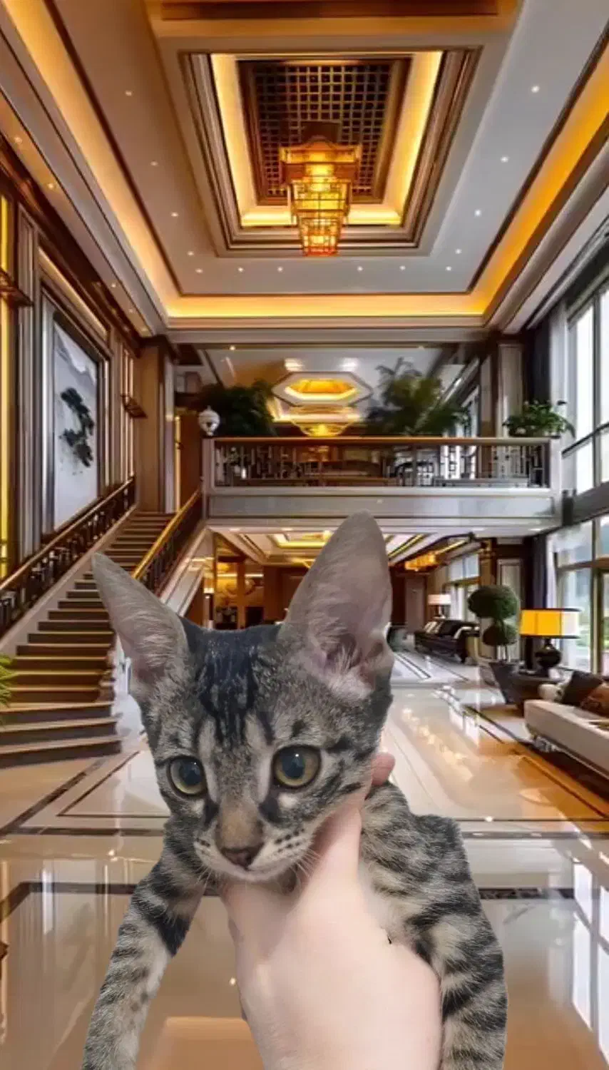 بچه گربه زیبا و بازیگوش|گربه|رشت, منظریه|دیوار