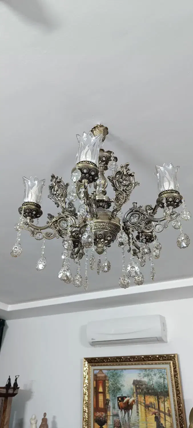 لوستر 5 شعله . فلز و کریستال|لوستر و چراغ آویز|مشهد, رضاشهر|دیوار
