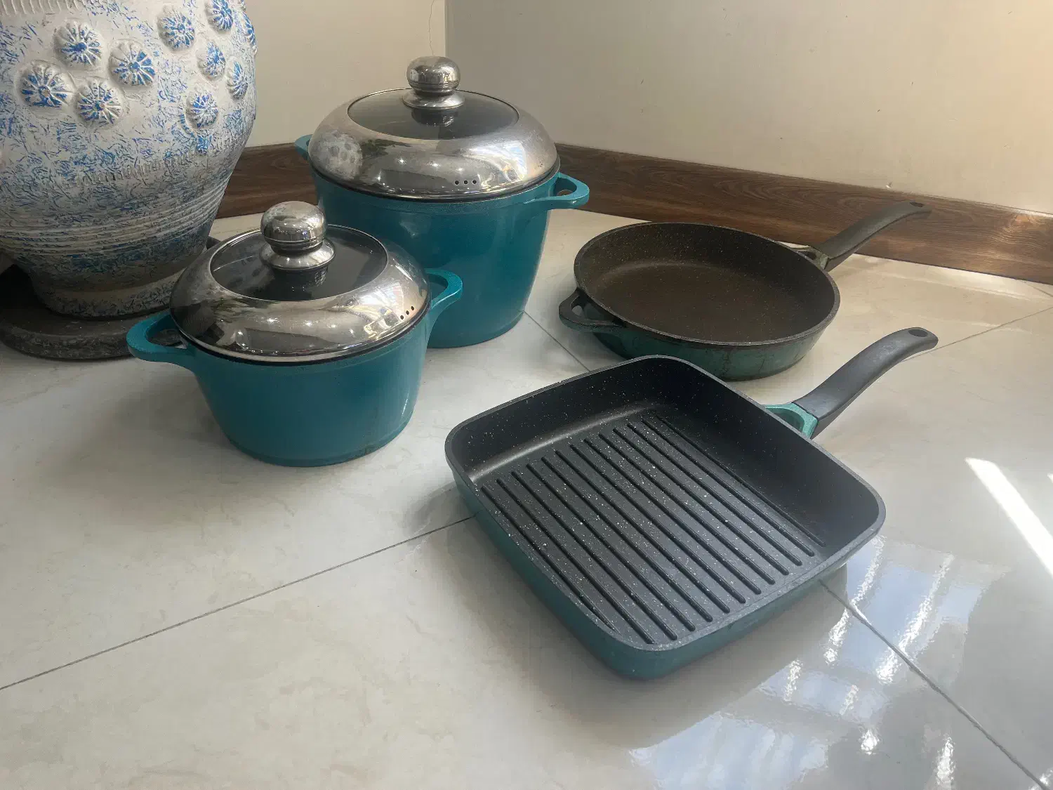 قابلمه و ماهیتابه رژیمی و گریل چدن آلمانی|ظروف پخت‌وپز|تهران, مجیدیه|دیوار