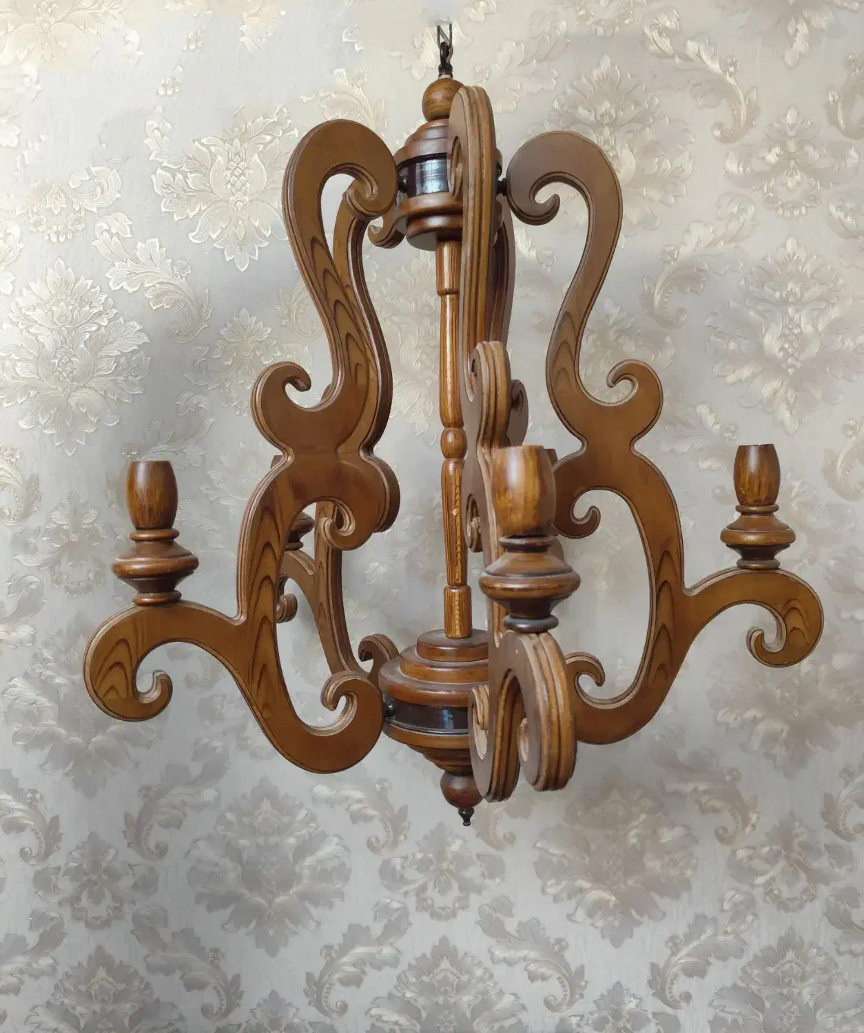 لوستر چوبی جفت(دوعدد)|لوستر و چراغ آویز|قم, آزادگان|دیوار