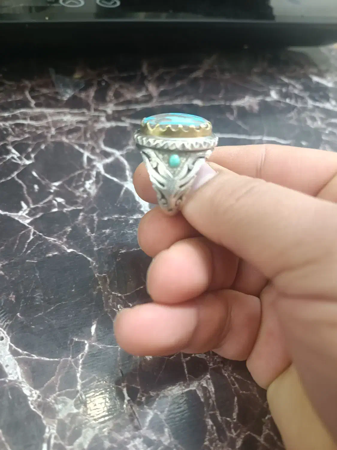 انگشتر فیروزه نیشابور دستساز|بدلیجات|آبادان, |دیوار