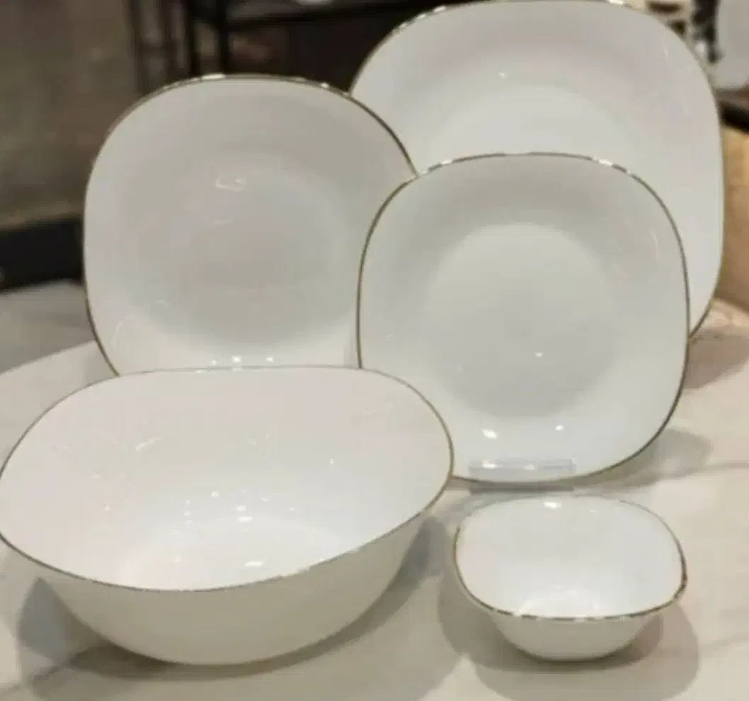 سرویس آرکوپال ۵۰ پارچه مربع لب طلا|ظروف سرو و پذیرایی|آباده, |دیوار