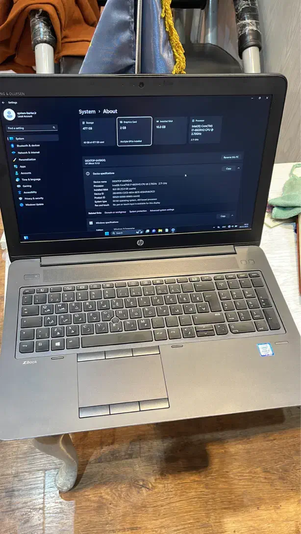 لپ تاب HP zbook 15 G3|رایانه همراه|یزد, |دیوار
