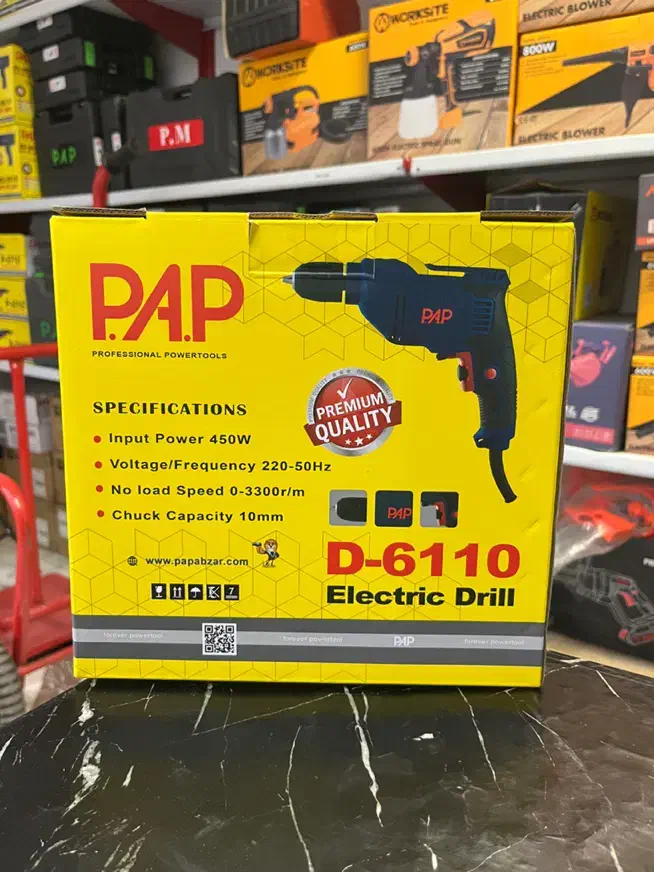 دریل برقی دیمر دار سه نظام ۱۰ میلی متر ۴۵۰ وات pap|ابزارآلات|تهران, شیخ هادی|دیوار