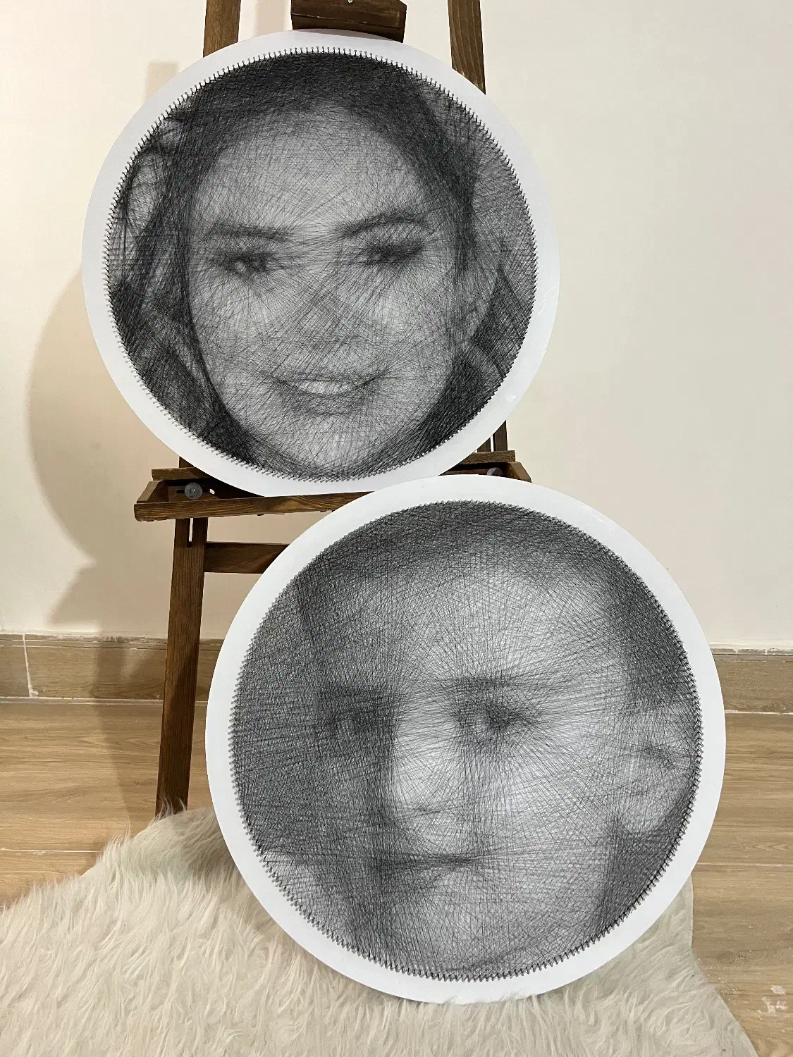 تابلو میخ و‌نخ چهره|صنایع دستی و سایر لوازم تزئینی|مشهد, بهشت|دیوار