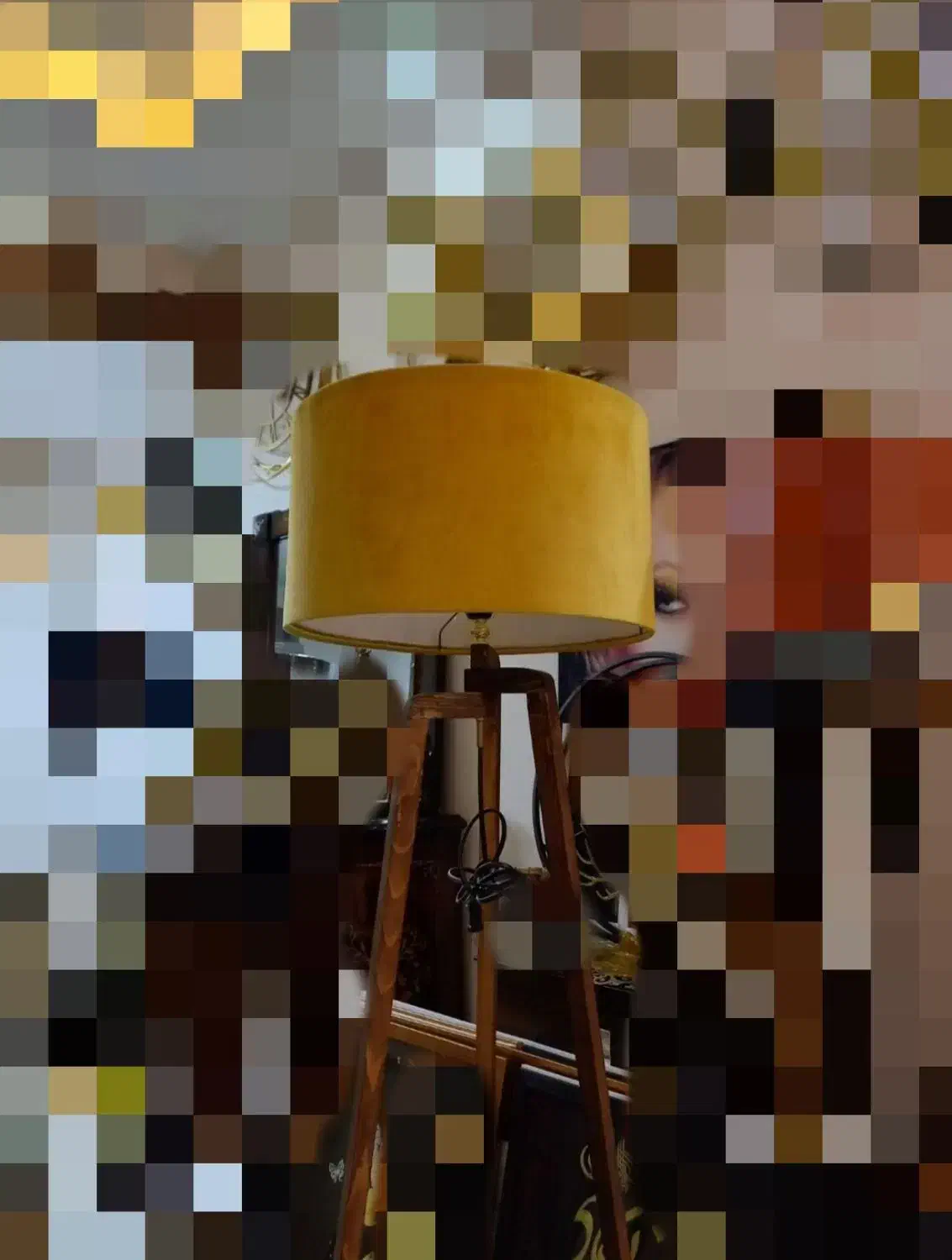 چراغ خواب یا آباژور پایه عصایی ،، شید مخملی|چراغ خواب و آباژور|مشهد, حجاب (شهرک غرب)|دیوار